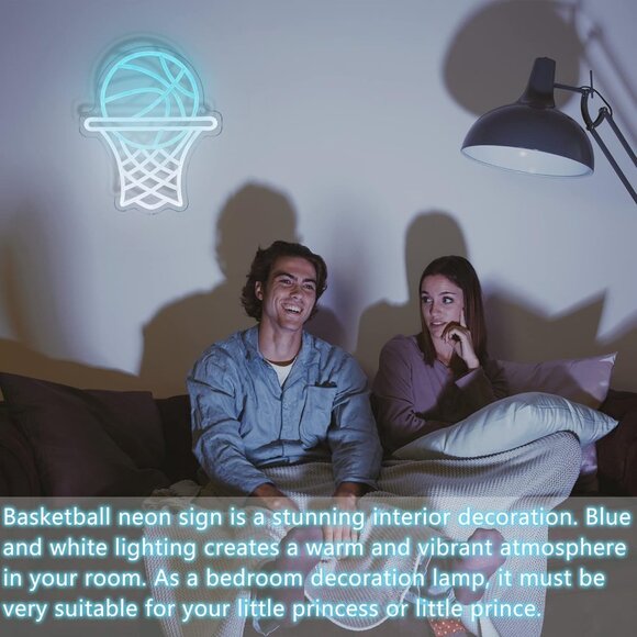 Basketball Led Neon Signs for Wall Decor USB Powered for Bedroom Game Room - Picture 3 of 6